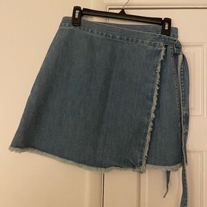 Denim wrap skirt